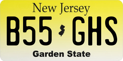 NJ license plate B55GHS