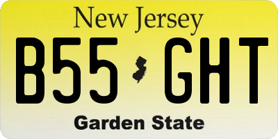 NJ license plate B55GHT