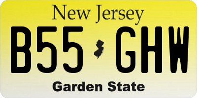 NJ license plate B55GHW