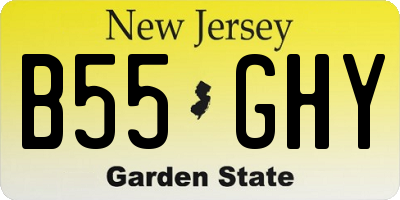 NJ license plate B55GHY