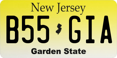 NJ license plate B55GIA
