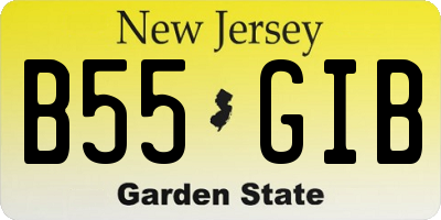 NJ license plate B55GIB