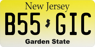 NJ license plate B55GIC