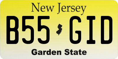 NJ license plate B55GID