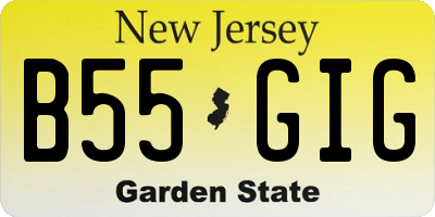 NJ license plate B55GIG