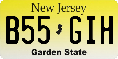 NJ license plate B55GIH