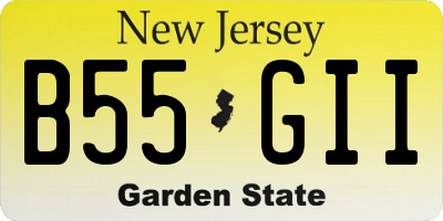 NJ license plate B55GII