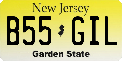 NJ license plate B55GIL