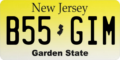 NJ license plate B55GIM