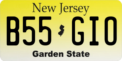 NJ license plate B55GIO