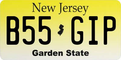 NJ license plate B55GIP