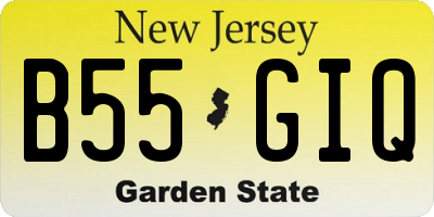 NJ license plate B55GIQ