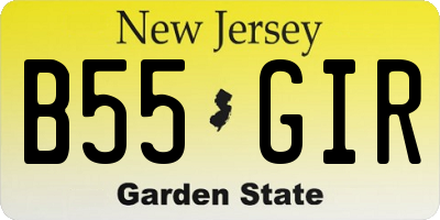 NJ license plate B55GIR
