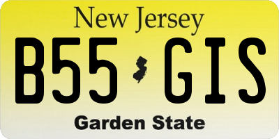 NJ license plate B55GIS