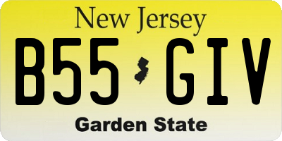 NJ license plate B55GIV