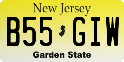 NJ license plate B55GIW