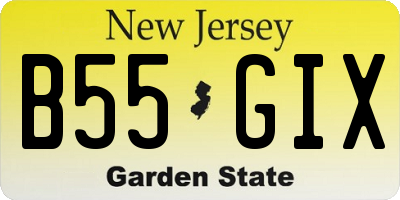 NJ license plate B55GIX