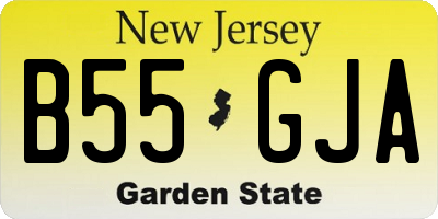 NJ license plate B55GJA