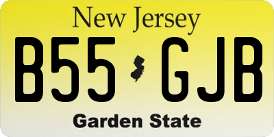 NJ license plate B55GJB