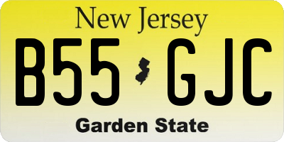 NJ license plate B55GJC