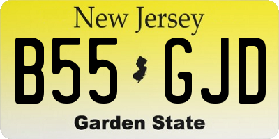 NJ license plate B55GJD