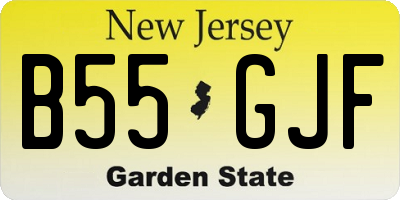 NJ license plate B55GJF