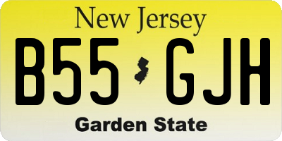 NJ license plate B55GJH