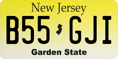 NJ license plate B55GJI
