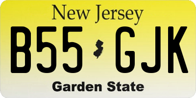 NJ license plate B55GJK