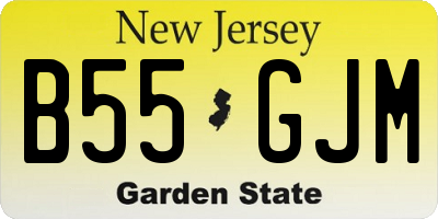 NJ license plate B55GJM