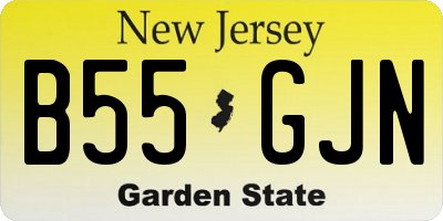 NJ license plate B55GJN