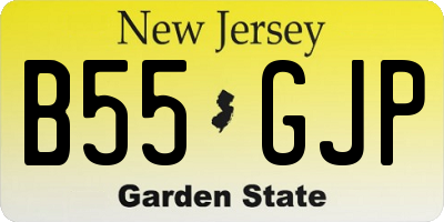 NJ license plate B55GJP