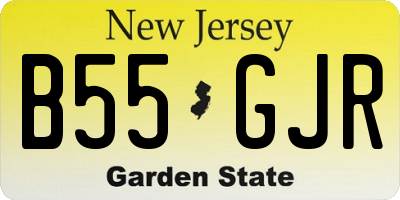 NJ license plate B55GJR