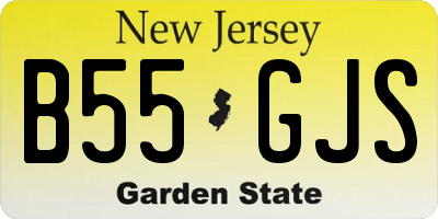 NJ license plate B55GJS