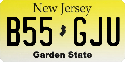 NJ license plate B55GJU