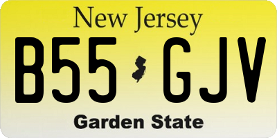NJ license plate B55GJV