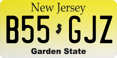 NJ license plate B55GJZ