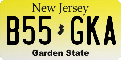 NJ license plate B55GKA