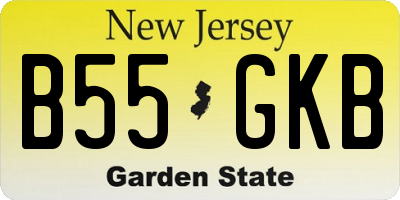 NJ license plate B55GKB