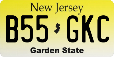 NJ license plate B55GKC