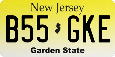 NJ license plate B55GKE