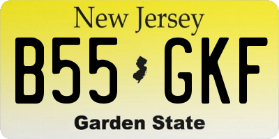 NJ license plate B55GKF