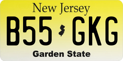 NJ license plate B55GKG
