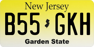NJ license plate B55GKH