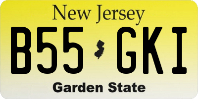 NJ license plate B55GKI