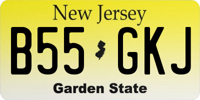 NJ license plate B55GKJ