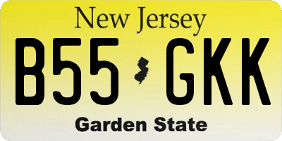 NJ license plate B55GKK