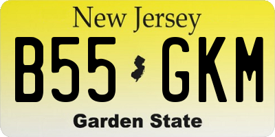 NJ license plate B55GKM