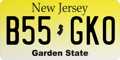 NJ license plate B55GKO