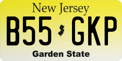 NJ license plate B55GKP